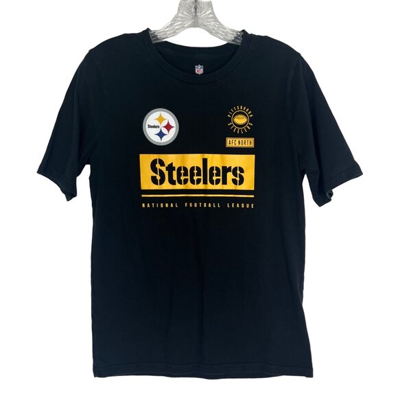 NFL Pittsburgh Steelers Tshirt Kids XL 18/20 Black AFC North Fanwear - Picture 1 of 7
